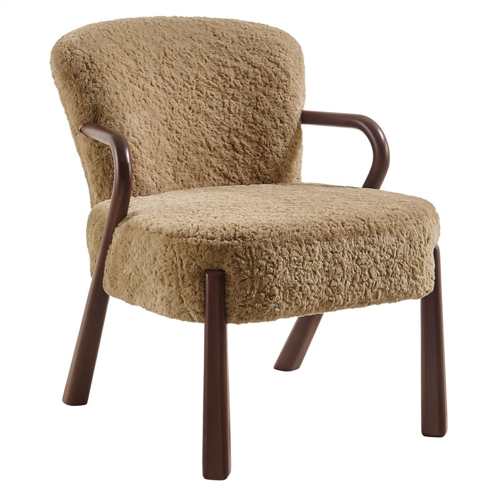 Arden Faux Shearling Accent Armchair Sand
