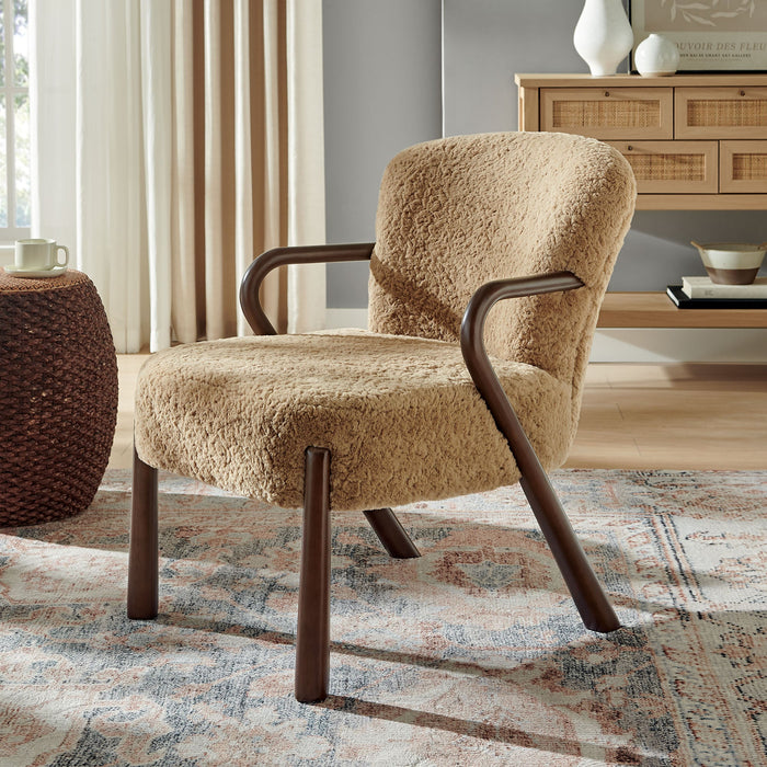 Arden Faux Shearling Accent Armchair Sand