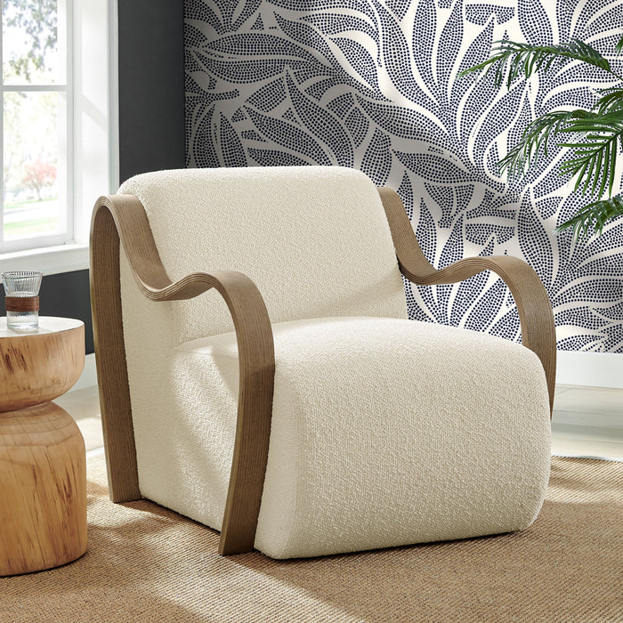 Atrium Lattice Boucle Accent Armchair Cream