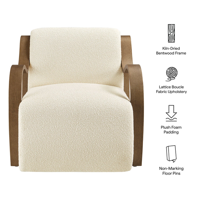 Atrium Lattice Boucle Accent Armchair Cream