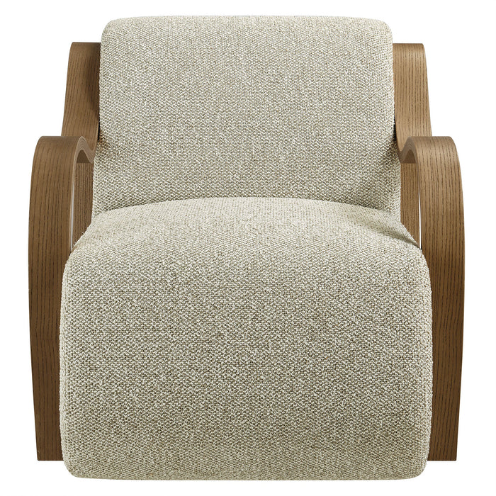 Atrium Lattice Boucle Accent Armchair Marble