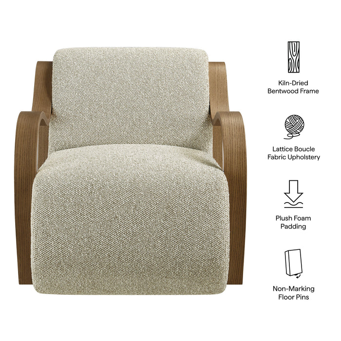 Atrium Lattice Boucle Accent Armchair Marble