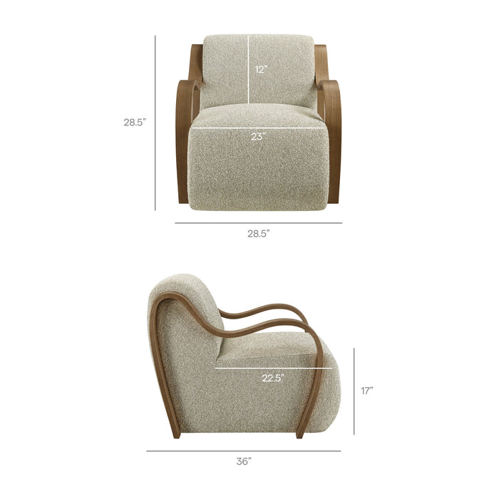 Atrium Lattice Boucle Accent Armchair Marble