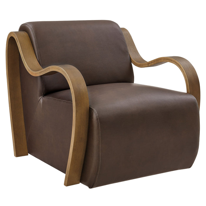 Atrium Vegan Leather Accent Armchair Espresso