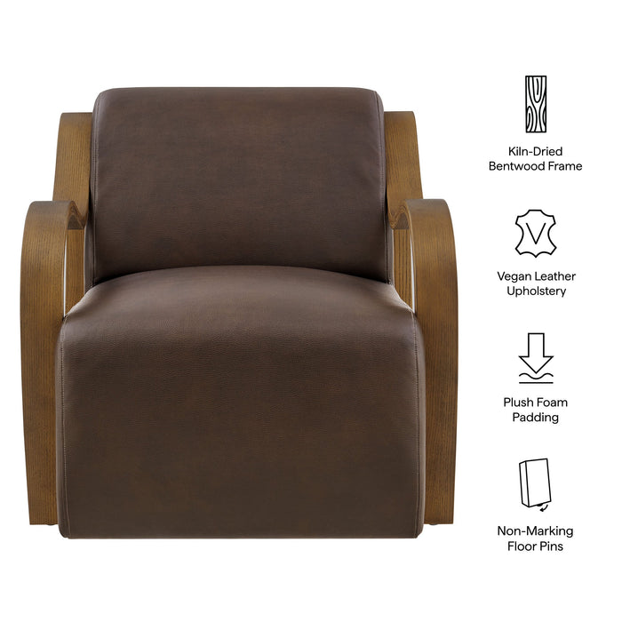 Atrium Vegan Leather Accent Armchair Espresso