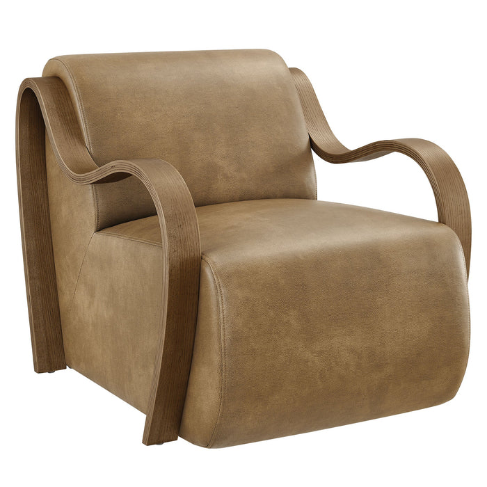 Atrium Vegan Leather Accent Armchair Toast