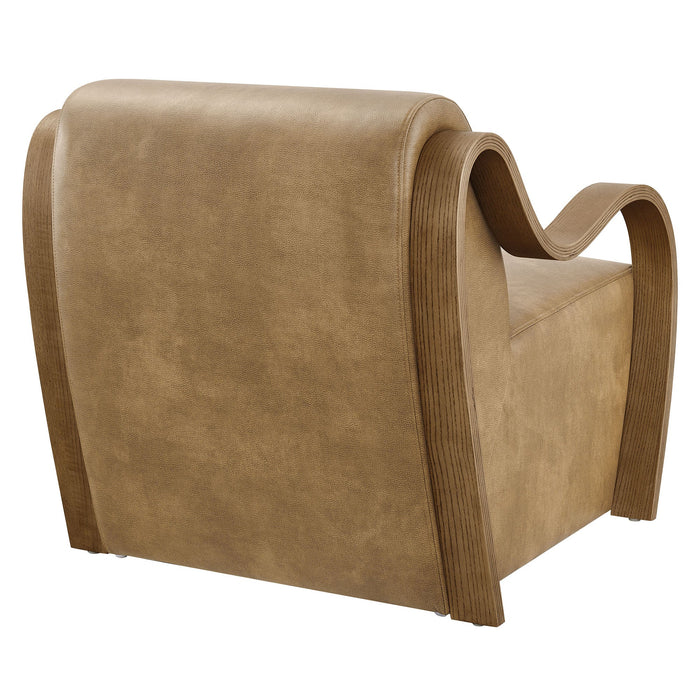 Atrium Vegan Leather Accent Armchair Toast