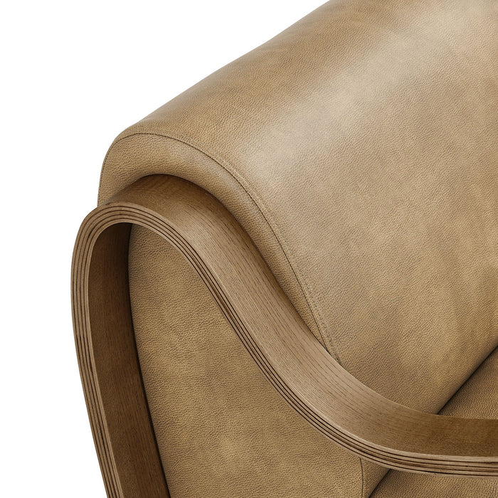 Atrium Vegan Leather Accent Armchair Toast