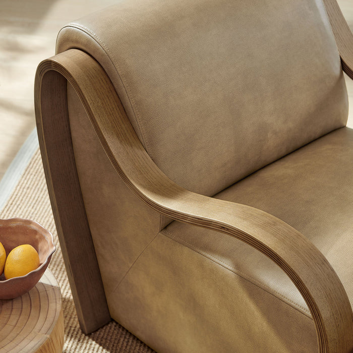 Atrium Vegan Leather Accent Armchair Toast