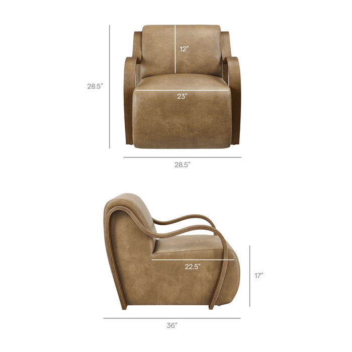 Atrium Vegan Leather Accent Armchair Toast