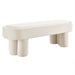 Mossi Oval Performance Velvet Accent Bench Alabster
