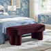 Mossi Oval Performance Velvet Accent Bench Mulberry