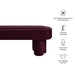 Mossi Oval Performance Velvet Accent Bench Mulberry