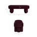 Mossi Oval Performance Velvet Accent Bench Mulberry