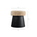 Ketra Round Faux Shearling Ottoman Footstool Oatmeal Black