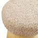 Ketra Round Faux Shearling Ottoman Footstool Oatmeal Oak