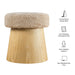Ketra Round Faux Shearling Ottoman Footstool Oatmeal Oak