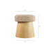 Ketra Round Faux Shearling Ottoman Footstool Oatmeal Oak