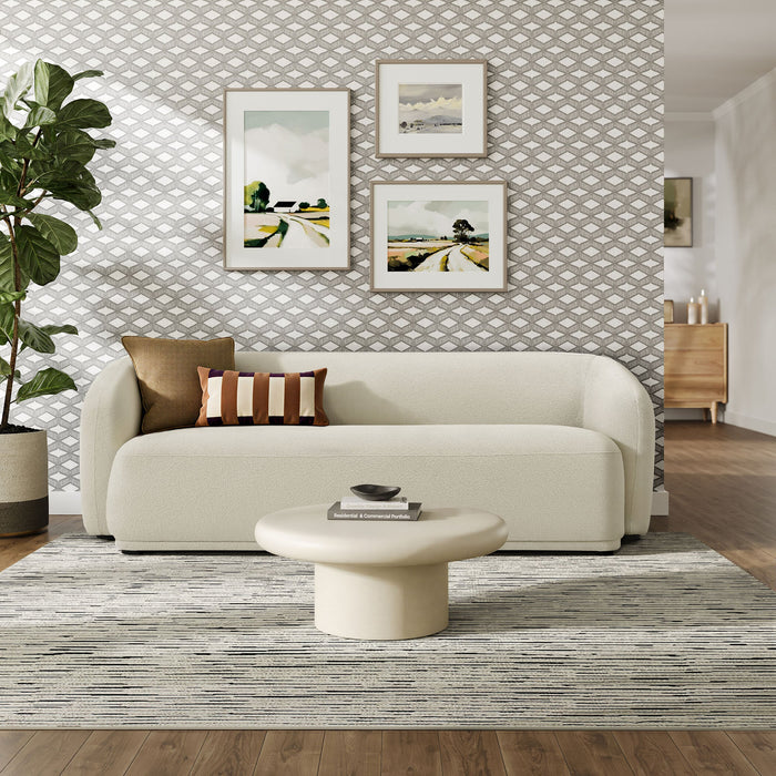 Monica 88 Inch Boucle Fabric Sofa Cream