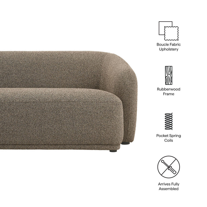 Monica 88 Inch Boucle Fabric Sofa Earth