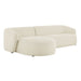Monica 2 Piece Left Facing Boucle Fabric Modular Sofa with Chaise Cream