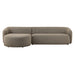Monica 2 Piece Left Facing Boucle Fabric Modular Sofa with Chaise Earth