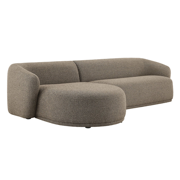 Monica 2 Piece Left Facing Boucle Fabric Modular Sofa with Chaise Earth