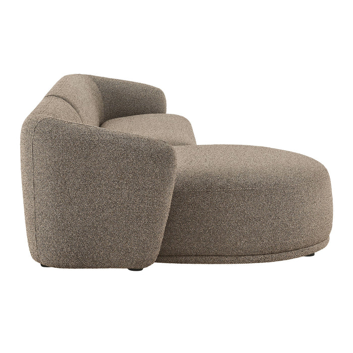 Monica 2 Piece Left Facing Boucle Fabric Modular Sofa with Chaise Earth