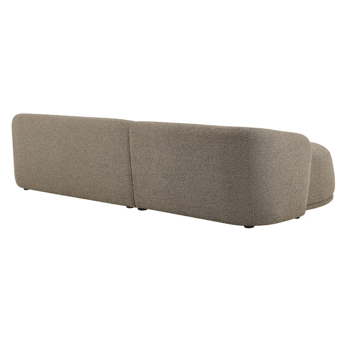 Monica 2 Piece Left Facing Boucle Fabric Modular Sofa with Chaise Earth