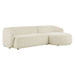 Monica 2 Piece Right Facing Boucle Fabric Modular Sofa with Chaise Cream
