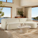 Monica 2 Piece Right Facing Boucle Fabric Modular Sofa with Chaise Cream