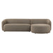 Monica 2 Piece Right Facing Boucle Fabric Modular Sofa with Chaise Earth