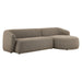 Monica 2 Piece Right Facing Boucle Fabric Modular Sofa with Chaise Earth