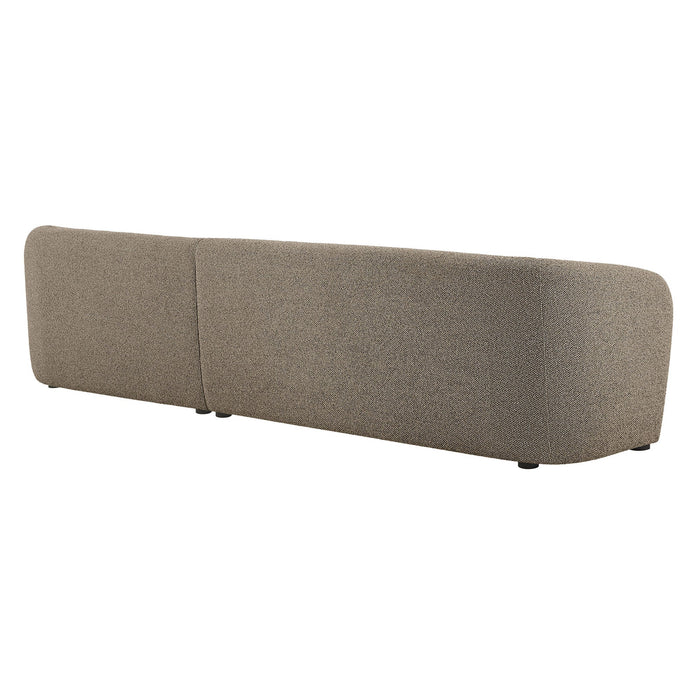 Monica 2 Piece Right Facing Boucle Fabric Modular Sofa with Chaise Earth