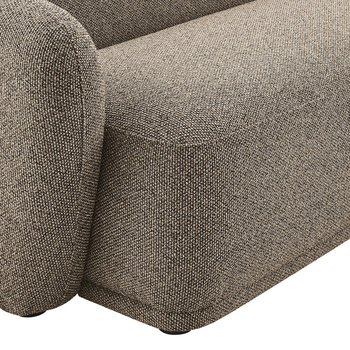 Monica 2 Piece Right Facing Boucle Fabric Modular Sofa with Chaise Earth