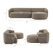 Monica 2 Piece Right Facing Boucle Fabric Modular Sofa with Chaise Earth
