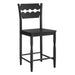 Jax Oak Wood Counter Stool With Wavy Razor Back Black