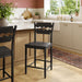 Jax Oak Wood Counter Stool With Wavy Razor Back Black
