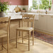 Jax Oak Wood Counter Stool With Wavy Razor Back Weathered Oak