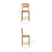 Jax Oak Wood Counter Stool With Wavy Razor Back Weathered Oak