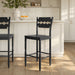 Jax Oak Wood Bar Stool With Wavy Razor Back Black