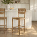 Jax Oak Wood Bar Stool With Wavy Razor Back Weathered Oak