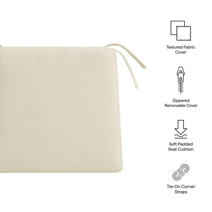 Jax Fabric Dining Chair Seat Cushion Linen