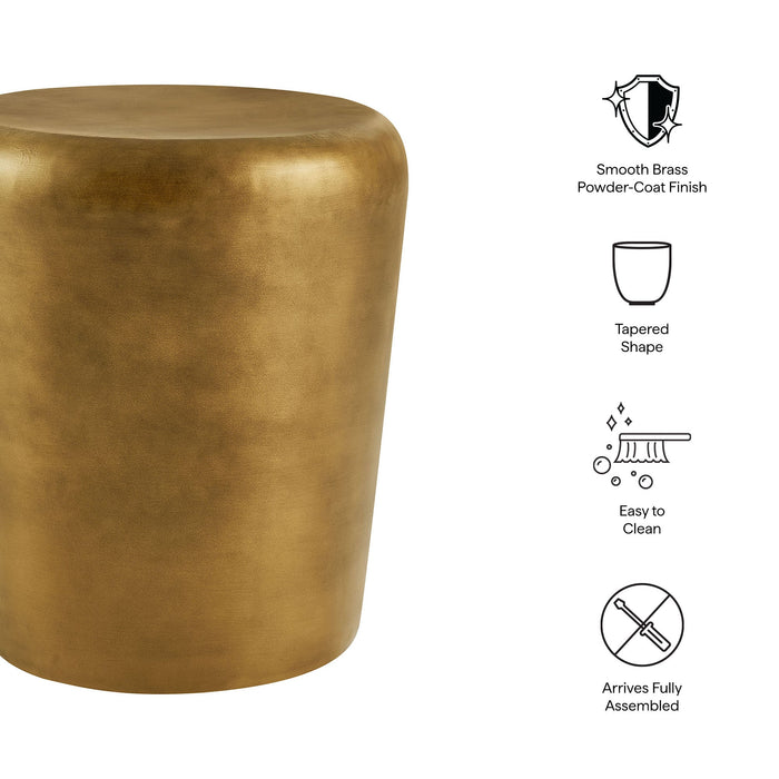 Modway Ingot 16 Inch Brass Finish Round Side Table in Brass - dimensions and specifications
