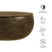 Modway Tobin 35 Inch Hammered Metal Round Drum Coffee Table in Antique Brass - dimensions and specifications