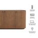 Aven 71.5 Inch Oval Chiseled Wood Sideboard Buffet Cabinet with Hammered Effect Walnut