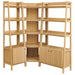 Bixby 3 Piece Corner Bookshelf Set With Wide and Narrow Bookshelves Oak