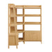 Bixby 3 Piece Corner Bookshelf Set With Wide and Narrow Bookshelves Oak