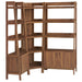 Bixby 3 Piece Corner Bookshelf Set With Wide and Narrow Bookshelves Walnut