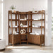Bixby 3 Piece Corner Bookshelf Set With Wide and Narrow Bookshelves Walnut